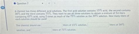 solved  chemist    acid solutions  cheggcom
