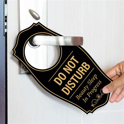 Signs Bylita Do Not Disturb Beauty Sleep In Progress Door Hanger White 4 X 8