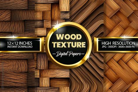 Wood Texture Digital Papers - 04 Variations (4074195)