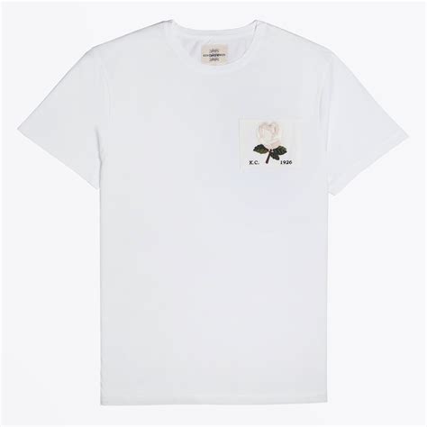 Kent Curwen Embroidered Rose T Shirt White Mr Mrs Stitch