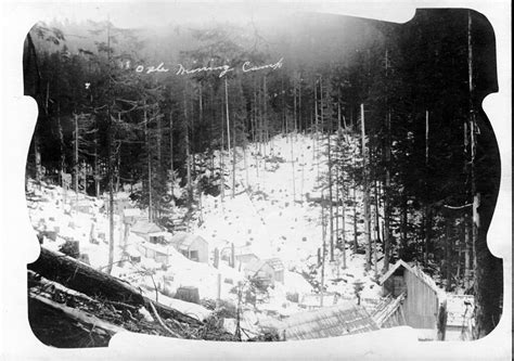 Ogle Mountain Mine, snow and buildings | Clackamas County Historical ...