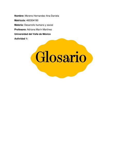 A1 ADMH Actividad 1 Desarrollo Humano Nombre Moreno Hernandez Ana