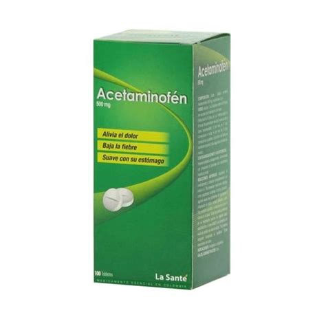 Acetaminofen 500mg Caja X 100 Tabletas La Sante