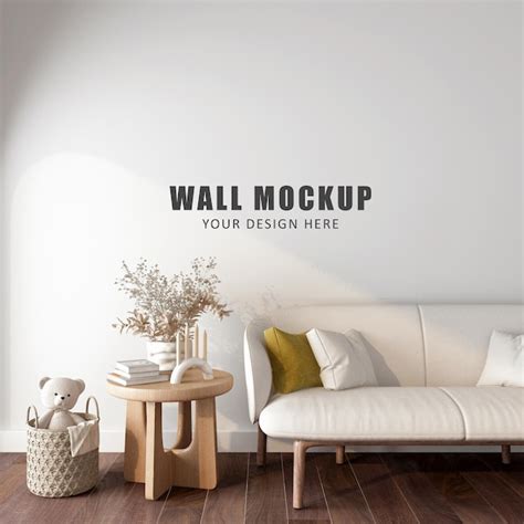 Premium Psd Wall Mockup Design In 3d Rendering