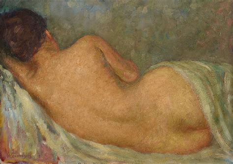 Nude In Repose By CESAR GEMAYEL Dalloul Art Foundation