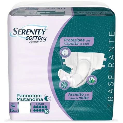 Serenity Soft Dry Sensitive Pannolone Mutandina Maxi Taglia L 15 Pezzi