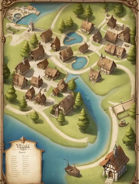 Medieval Fishing Town Map With Cedar Grove Muse Ai