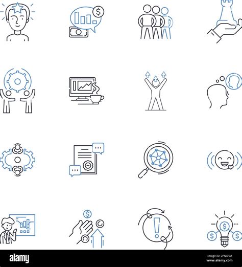 Office Expansion Line Icons Collection Expansion Horizon Growth