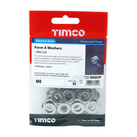 Timco Form A Washers Stainless Steel