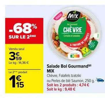 Promo Salade Bol Gourmand Mix Chez Carrefour Icatalogue Fr