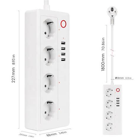 WiFi Разклонител 16А 3450W 4хГнезда 4хUSB - SmartArena.bg - Смарт ...