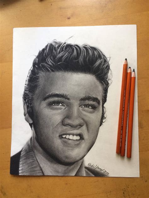 Graphite Charcoal Drawing Of Elvis Presley By Artistqella On Deviantart