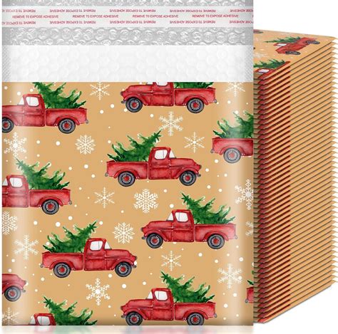 Amazon Tenceur Pcs Christmas Poly Bubble Mailers Christmas