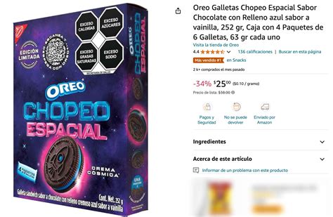 Galletas Oreo Chopeo Espacial Caja En Solo Pesos En Amazon