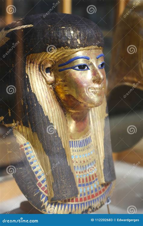 Ancient Goldy Mask at Egyptian Museum Editorial Stock Photo - Image of ...