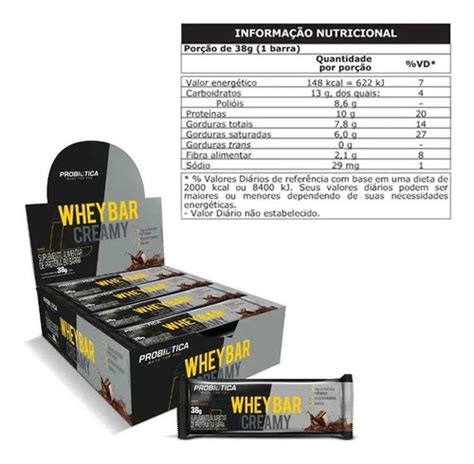 Barra De Proteina Whey Bar Low Carb Barras Probiotica Frete Gr Tis