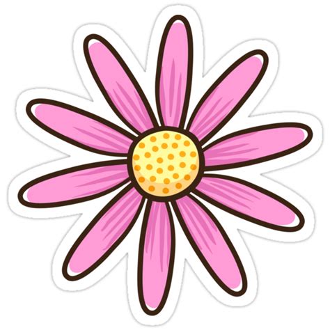 Pink Flower Stickers By Mhea Redbubble