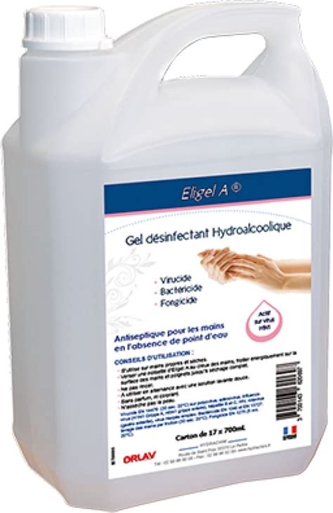 ORLAV Eligel A Gel désinfectant hydroalcoolique 3131 5L Odero