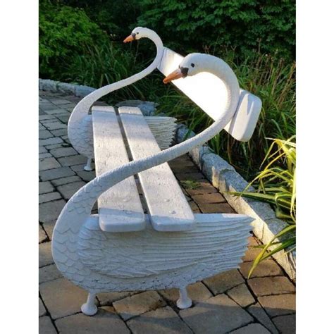 Cast Iron Outdoor Swan Bench Chairish