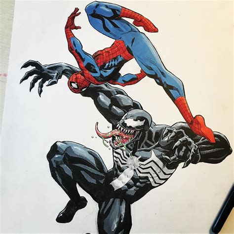 Spiderman And Venom Drawing