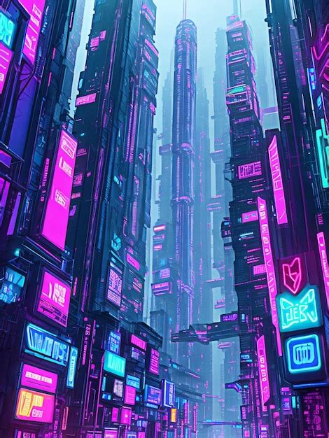 Premium Ai Image Step Into The Neonlit Streets Of A Futuristic