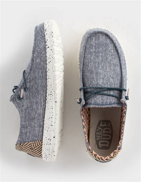 Hey Dude Wendy Chambray Womens Shoes Blue Tillys