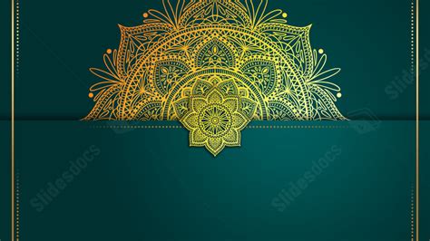 Green Islamic Style Festival Abstract Lines Wedding Elegant Powerpoint