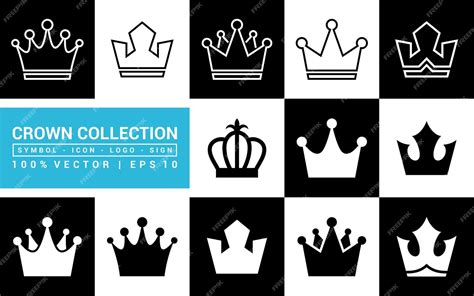 Premium Vector Collection Of Icons Crown King Queen Royal Kingdom