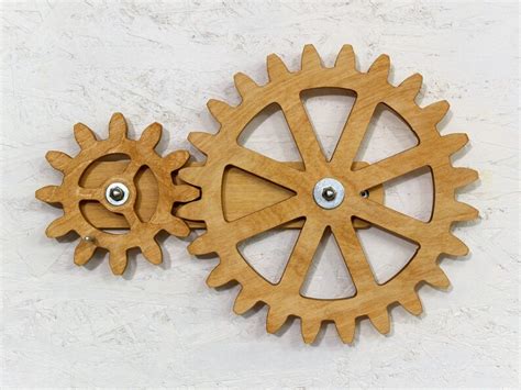 Mechanical Wall Art Kinetic Wall Art Decor Rotating Wooden Gears Wall