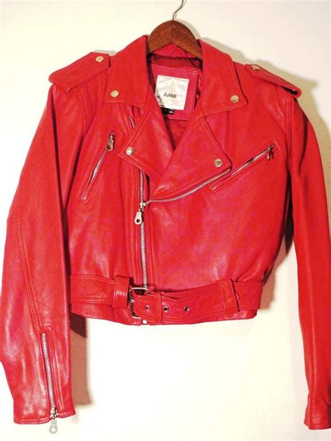 Vintage 90s Avanti Red Leather Motorcycle Biker Jacket Etsy