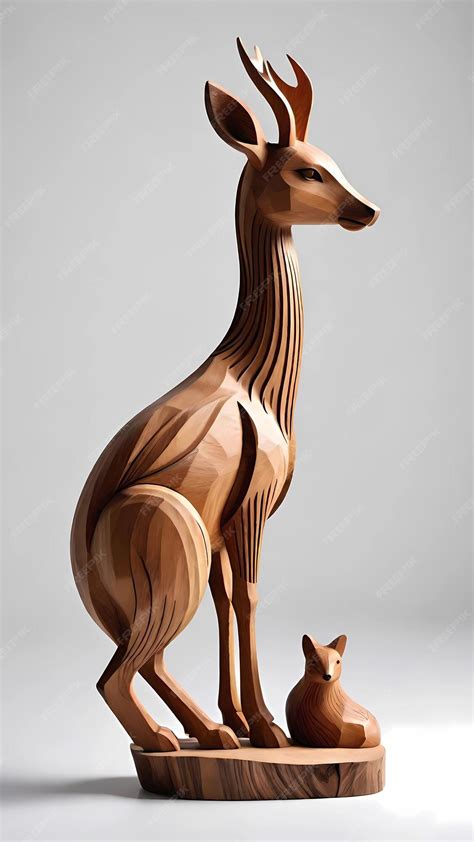 Premium Photo Wooden Animal Sculpture Wood Carving Design Illustration