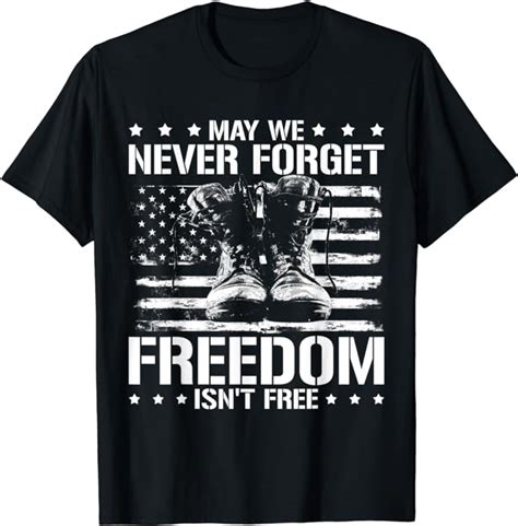 May We Never Forget Freedom Isnt Free Veterans Day T Shirt