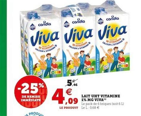 Offre Lait Uht Vitamin Mg Viva Chez U Express