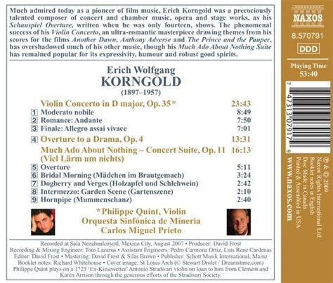 Erich Wolfgang Korngold Violinkonzert Op Cd Jpc