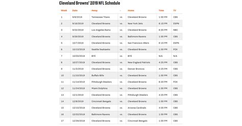 Printable Cleveland Browns Schedule 2023 - Printable Words Worksheets