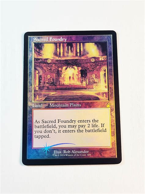 Sacred Foundry Rvr Old Frame Foil From Ravnica Remastered Rvr Mtg