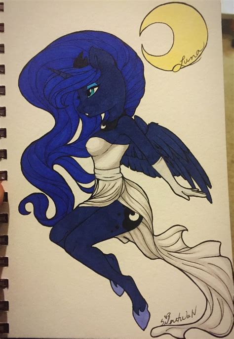 1059426 Safe Artist Silentwulv Princess Luna Anthro G4 Clothes