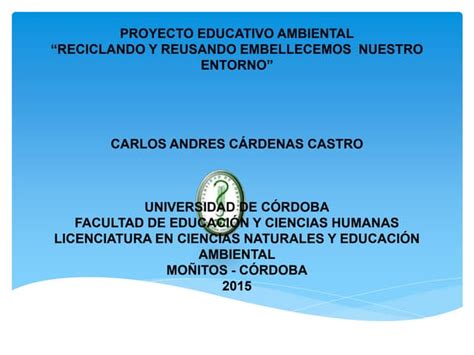 Proyecto Educativo Ambiental Ppt