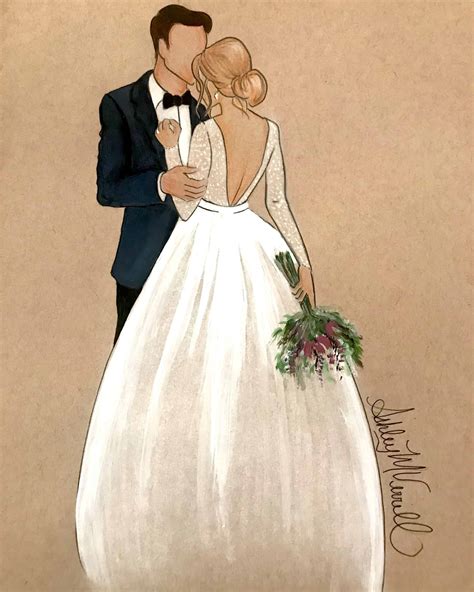 Personalized Bridal Artwork Wedding Art Illustrations Art By Ashley