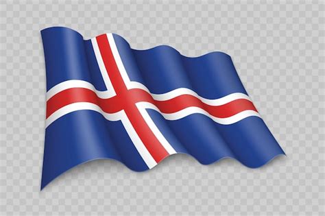 Bandera Que Agita Realista D De Islandia Vector Premium