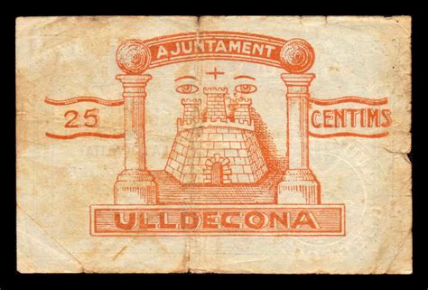 España Billete Local Guerra Civil Ulldecona Tarragona 25 Céntimos 1937