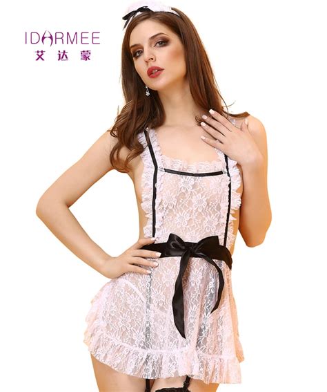 IDARMEE Women Lace Sexy Lingerie Garters Servant Girl French Maid