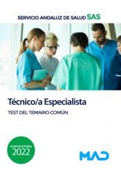 Tecnico A Especialista Test Del Temario Comun Servicio Andaluz De