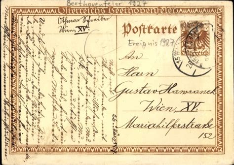 Ganzsache Ansichtskarte Postkarte Sterreich Komponist Akpool De