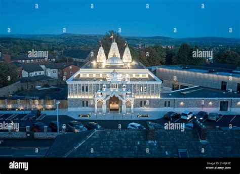 Overall Aerial View Shree Swaminarayan Mandir Oldham United Kingdom