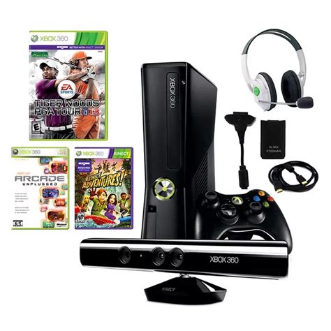 Microsoft Xbox Slim Gb Kinect Bundle With Tiger Woods Pga