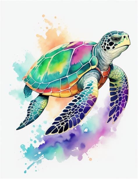 Premium Photo | A Stunning Turtle in Painting Art