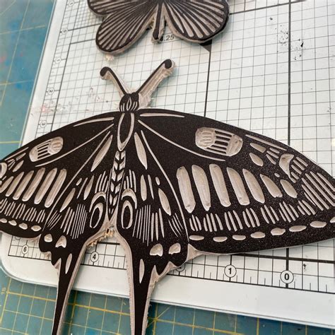 sale swallowtail butterfly original linocut print susan yeates artist
