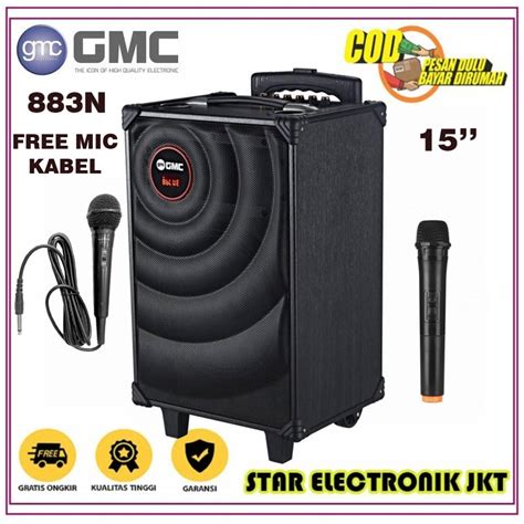 Jual Speaker Gmc N Portable Bluetooth Ukuran Inch Free Mic