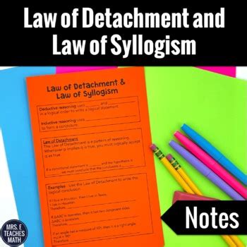 Laws Of Detachment And Syllogism Foldable Notes By Mrs E Teaches Math